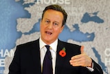 Britain's prime minister David Cameron delivering a speech on EU reform.