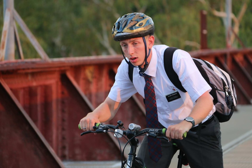 Elder Bennion crosses High Level bridge