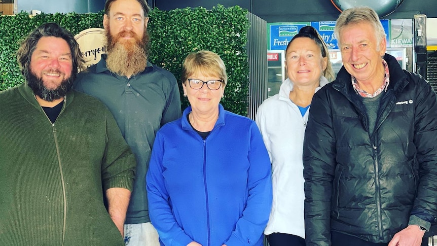 Five people standing together at the Corryong Greengrocer