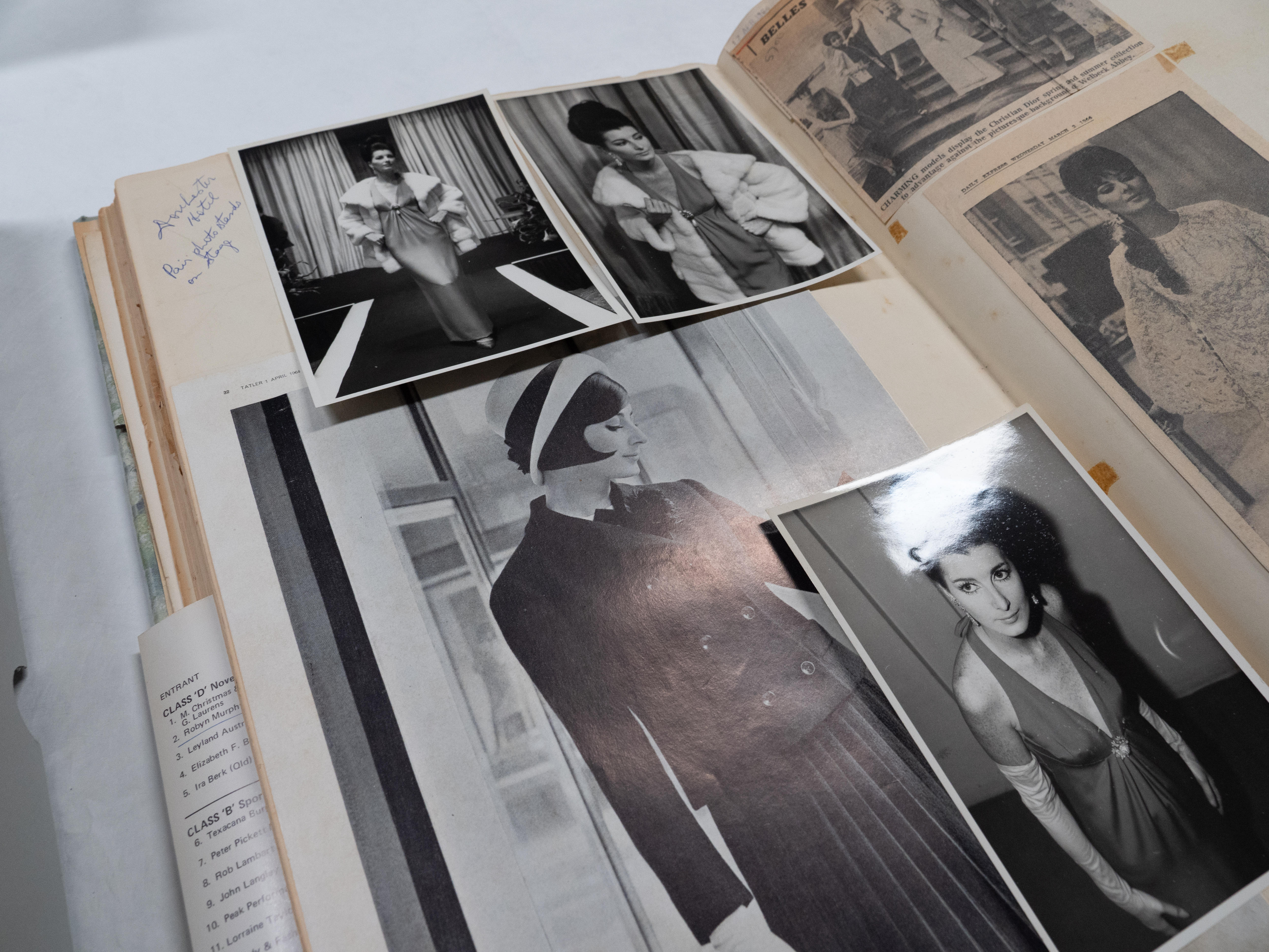Images of Australian model Gay Welch, in the model's scrapbook.