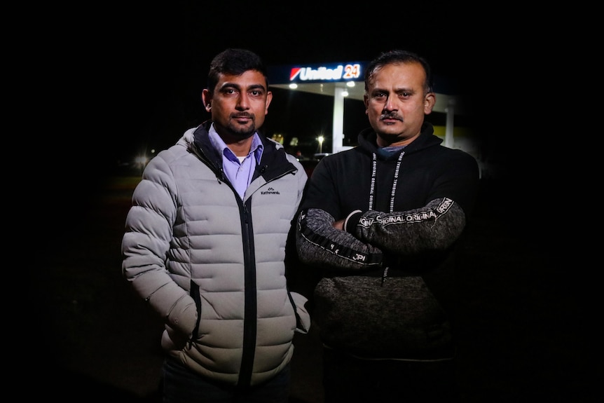 Jigar Patel and Jaydeep Bhatti at a United Petrol station.