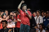 Presidential candidate Rodrigo Duterte speaks at an election campaign rally in Manila