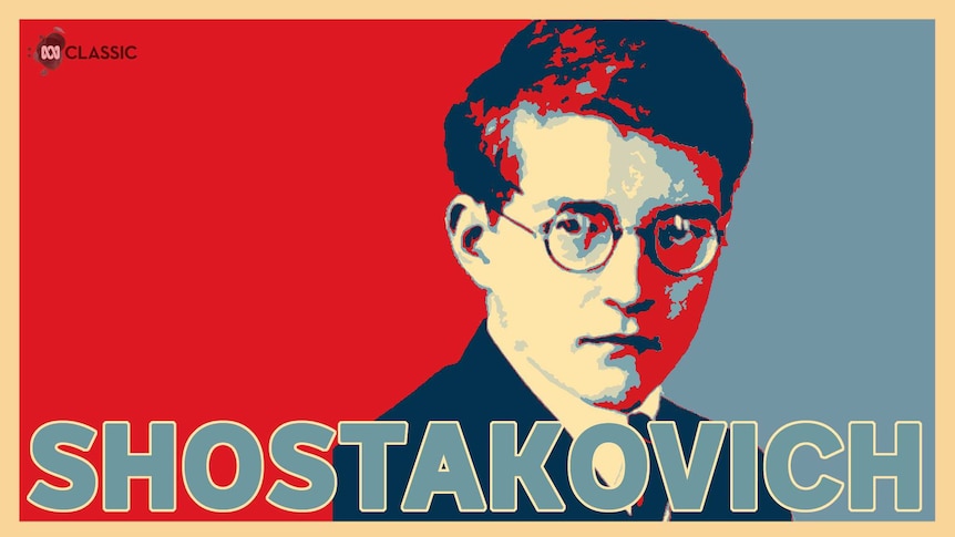 Composer Dmitri Shostakovich designed in the style of the Obama "Hope" poster.
