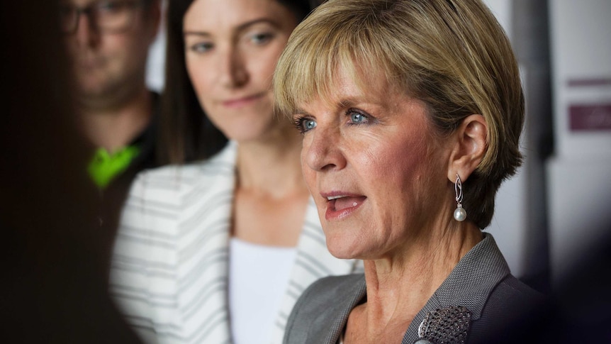 Foreign Affair's Minister Julie Bishop speaks to media