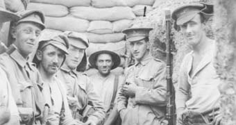 Anzac's in the front line trenches during WWI