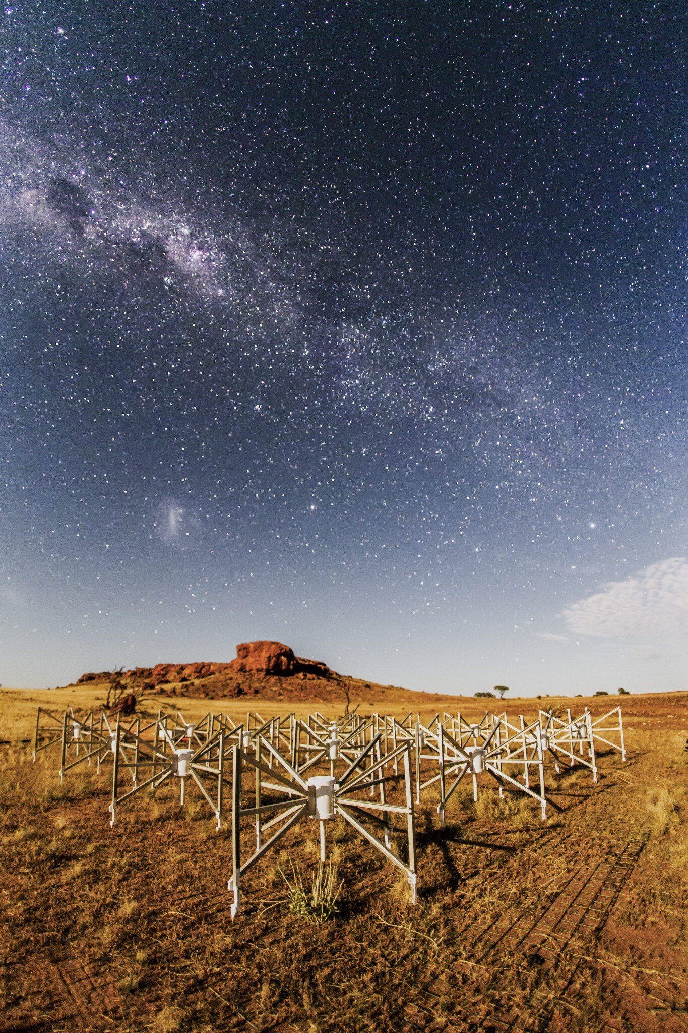 group of antennaes in Australian outback landscape
