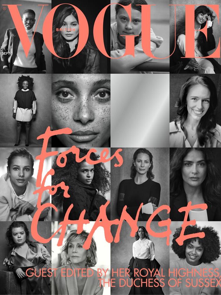 Fifteen women and a mirror feature on the cover of British Vogue's September issue.