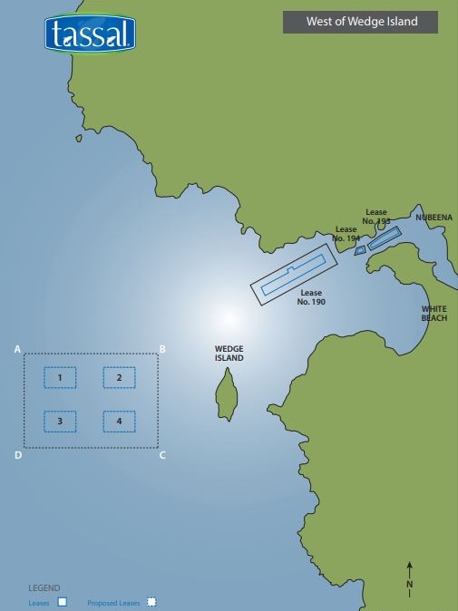 Tassal map of proposed West of Wedge leases