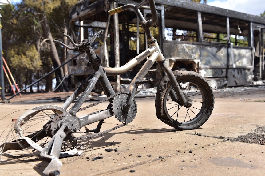 Burnt out pushbike