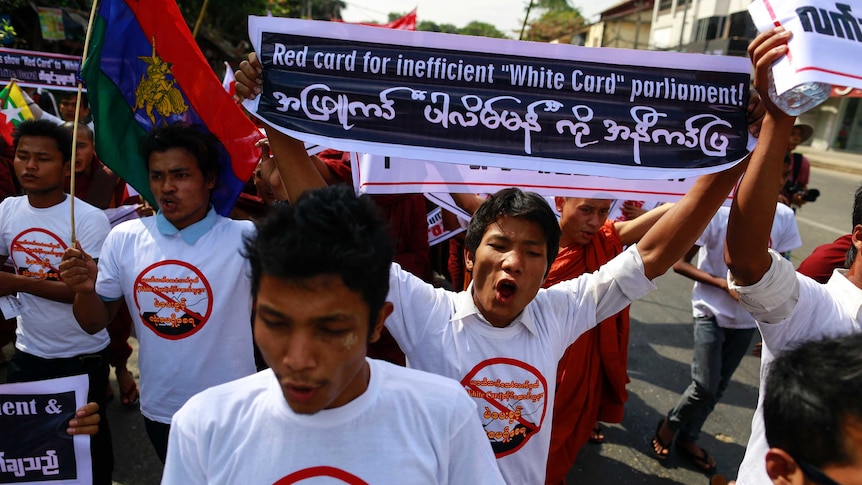 Myanmar nationalists protest temporary ID cards