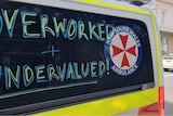 Graffit on side of ambulance 