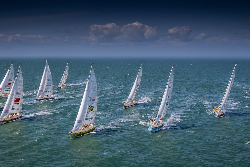 11 identical yachts race across the ocean.