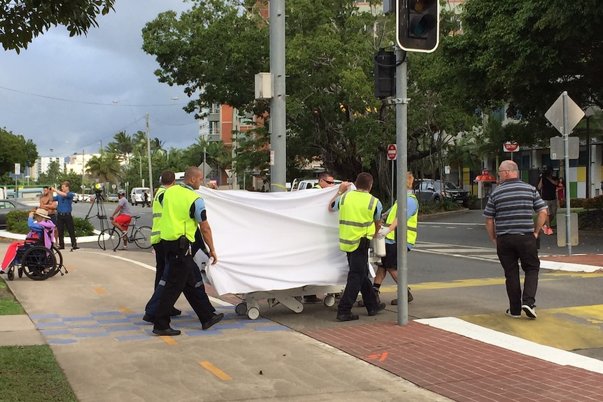 A patient is taken into Cairns hospital after they were injured in an explosion