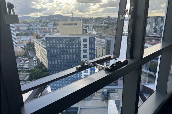 A slightly opened window in Brisbane.