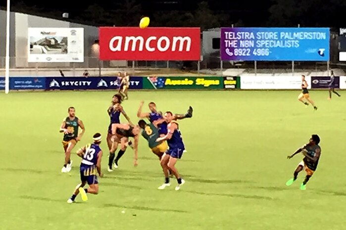 Wanderers and St Mary's players in the NTFL grand final