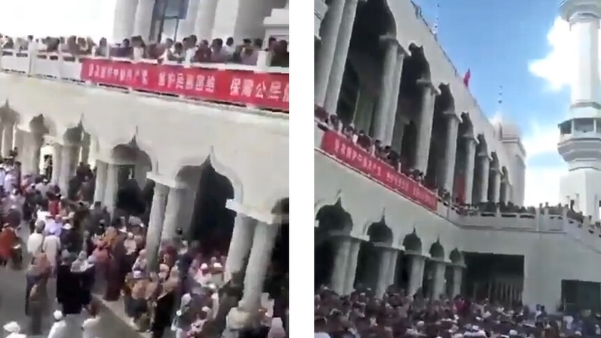 Stills from videos taken at the Weizhou Grand Mosque.