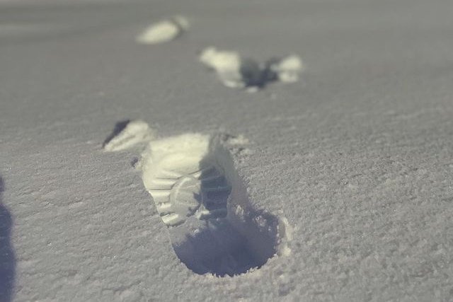 footprint in snow