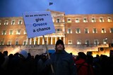 Greeks rally in support of new anti-austerity government in February.