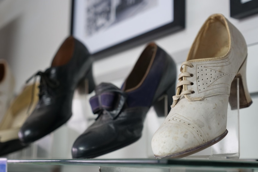 Some vintage shoes on display in Simpson Shoes shop. 