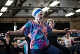 older women at seniors ballet class, at Queensland Ballet.