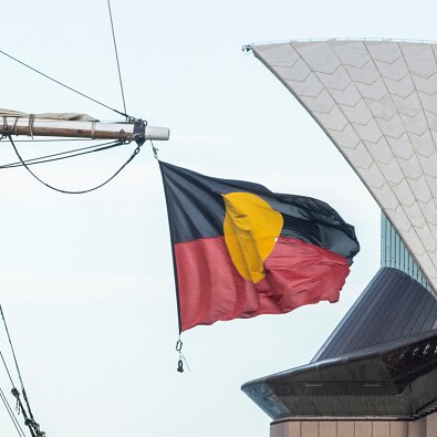 Aboriginal flag and Sydney Opera House
