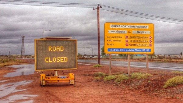 The Great Northern Highway has been shut towards Sandfire because of Cyclone Stan 30 January 2015