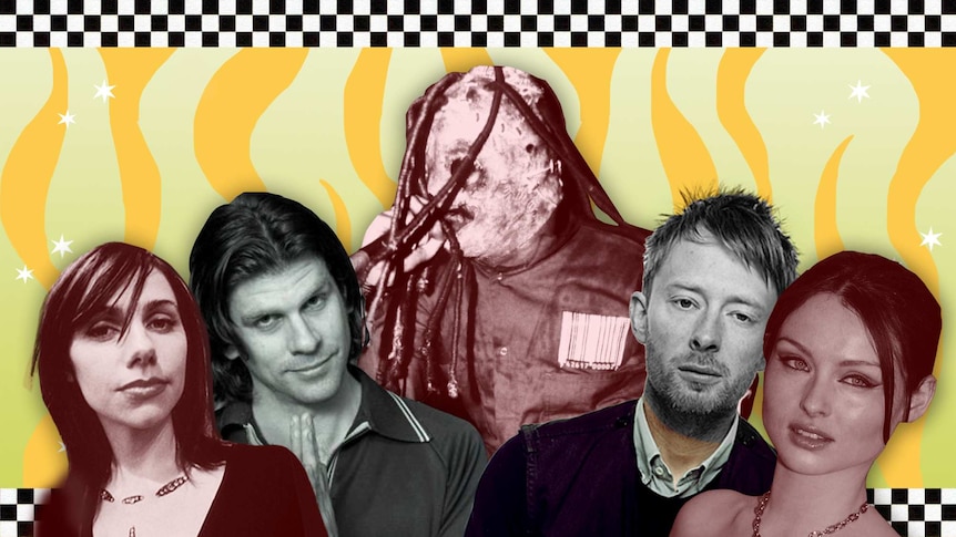 Collage of Slipknot, Tex Perkins, PJ Harvey, Thom Yorke, Sophie Ellis-Bextor