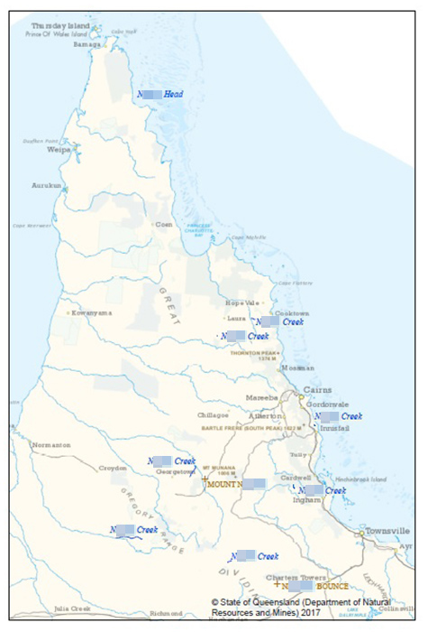 Map shows 10 locations in Queensland's north containing the N-word will be discontinued and renamed