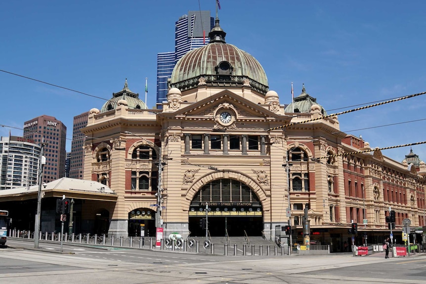 The intersection outside Flinders St Station in Melbourne.