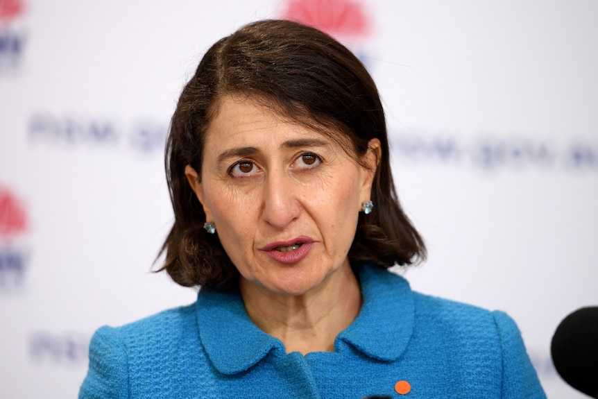 Gladys Berejiklian talks to the media