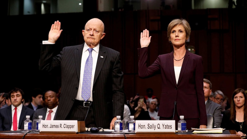 Former Acting Attorney General Sally Yates and former Director of National Intelligence James Clapper.