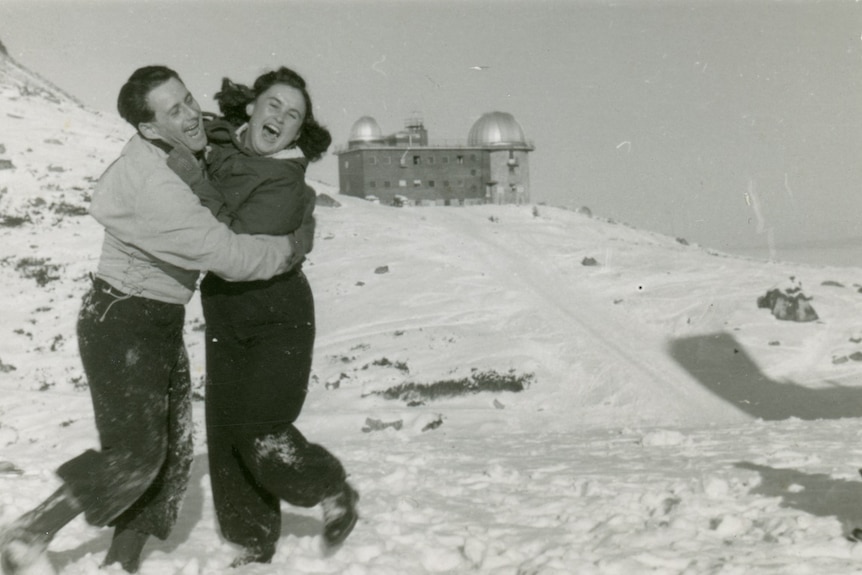 Lale and Gita Sokolov play in the snow in the 1960s.