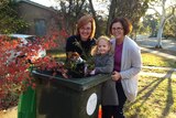 Weston Creek resident Cath Collins and daughter Sammi with TAMS Minister Meegan Fitzharris.