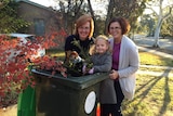 Weston Creek resident Cath Collins and daughter Sammi with TAMS Minister Meegan Fitzharris.