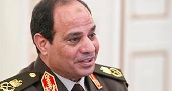 Abdel Fattah al-Sisi attends a meeting