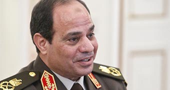 Abdel Fattah al-Sisi attends a meeting