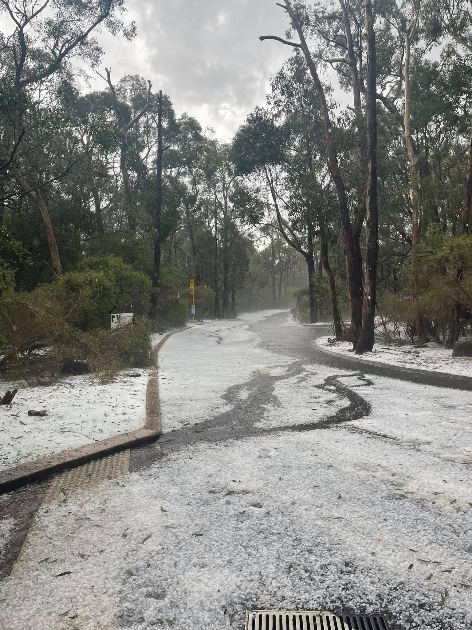 Hail and heavy rain hit Adelaide and the Adelaide Hills as storms roll through South Australia