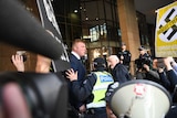 United Patriots Front leader, Blair Cottrell is seen at the Magistrates Court in Melbourne, Monday, September 4, 2017.