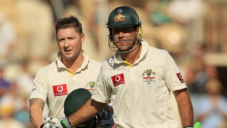 Clarke and Ponting both notched three figures and added 251 runs for the fifth wicket.