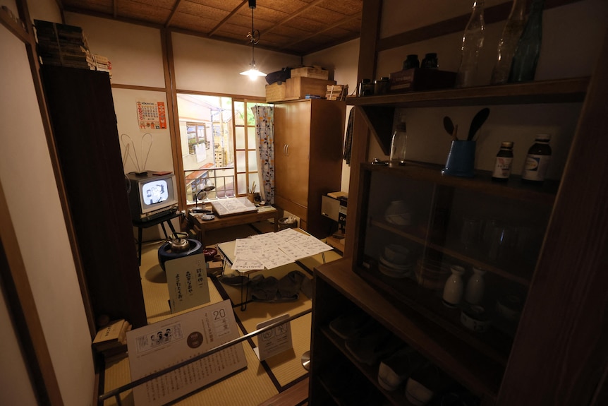A photo of a manga artists' room.