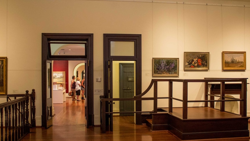 AGWA centenary galleries. The old courtroom dock and judge's bench remains in place.