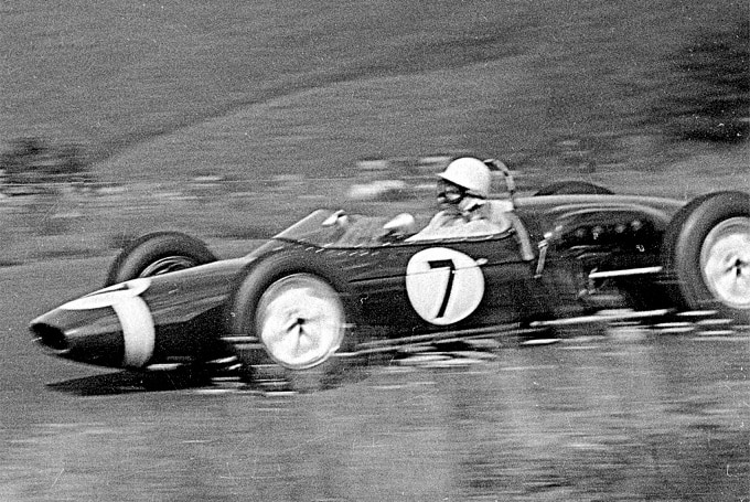 Moss in his winning Lotus-Climax at the 1961 German Grand Prix.