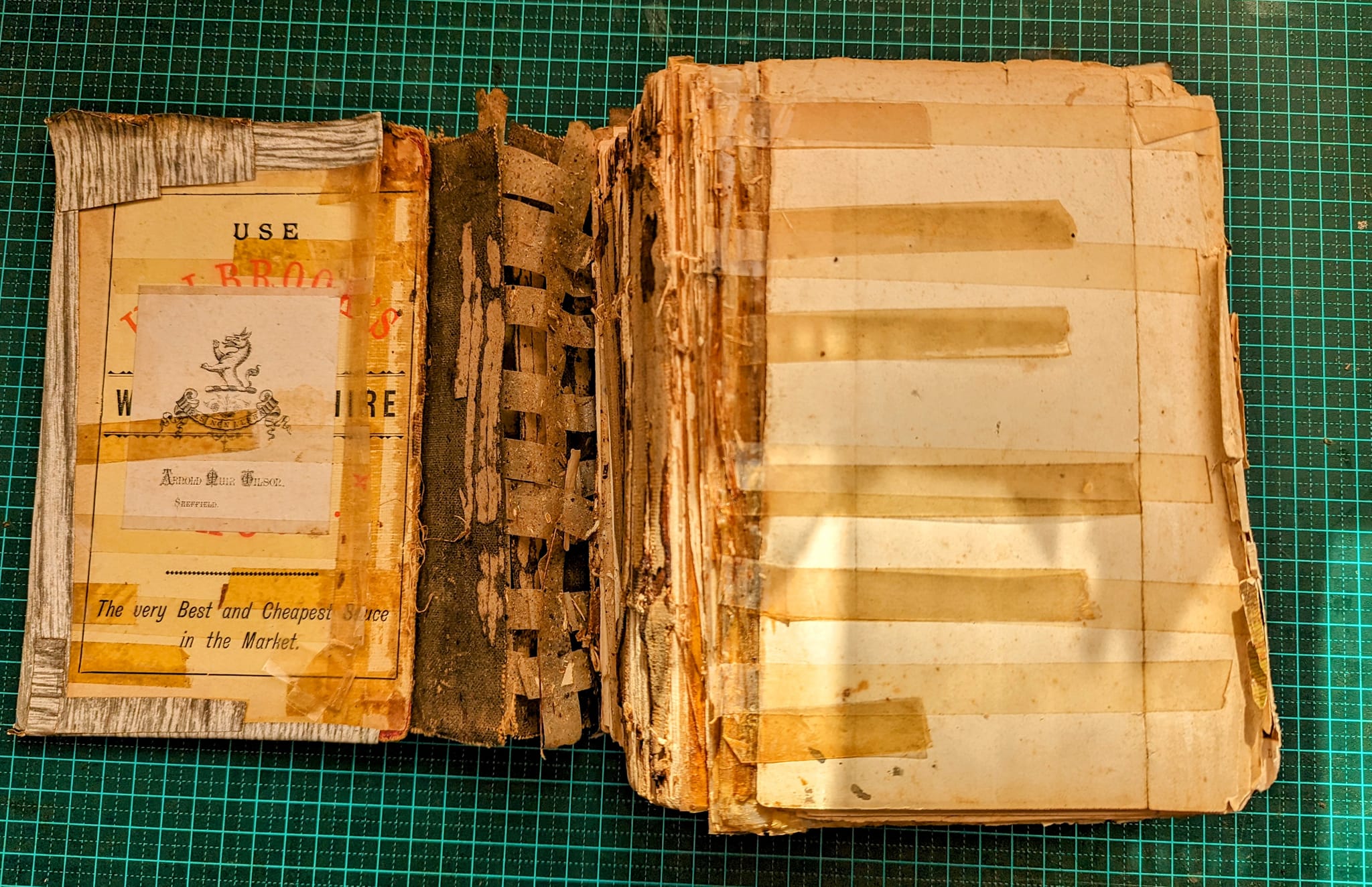 An old book tearing at the seams.