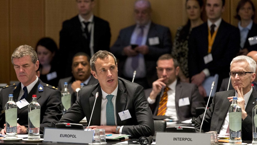 Europol Director Rob Wainwright speaks during a conference in The Hague.