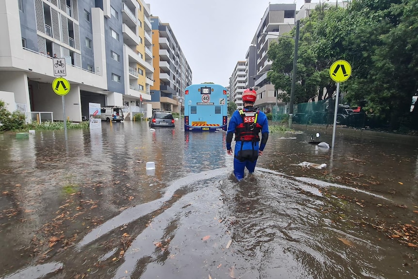 A flooded street