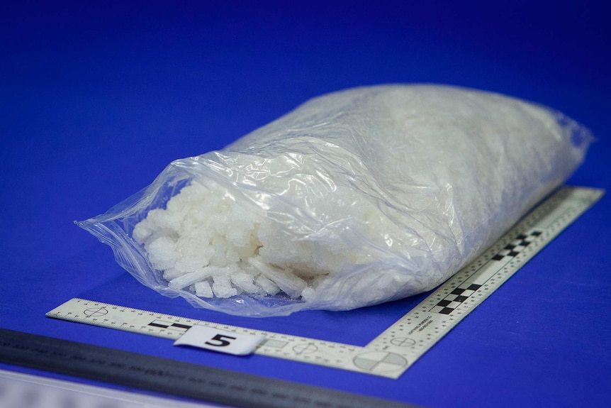 A bag of methamphetamine, MDMA seized by police.