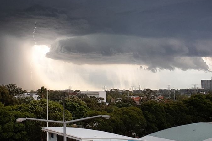 Lightning and dark clouds