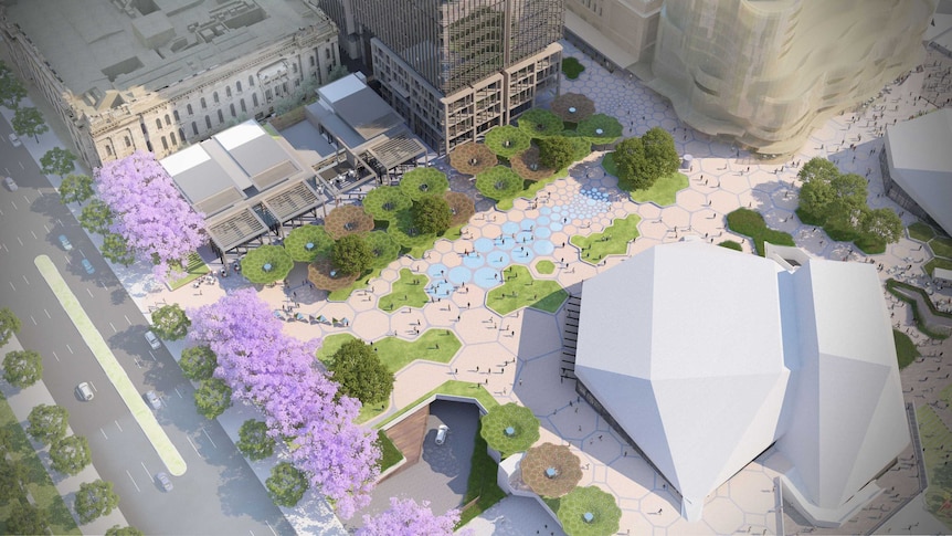 An artist's impression of the new square at the Festival Plaza