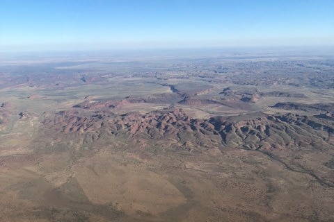 A photo of rocky outcrops from above