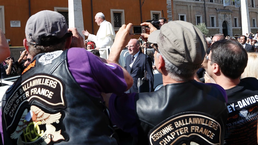 Pope blesses Harley-Davidson bikers